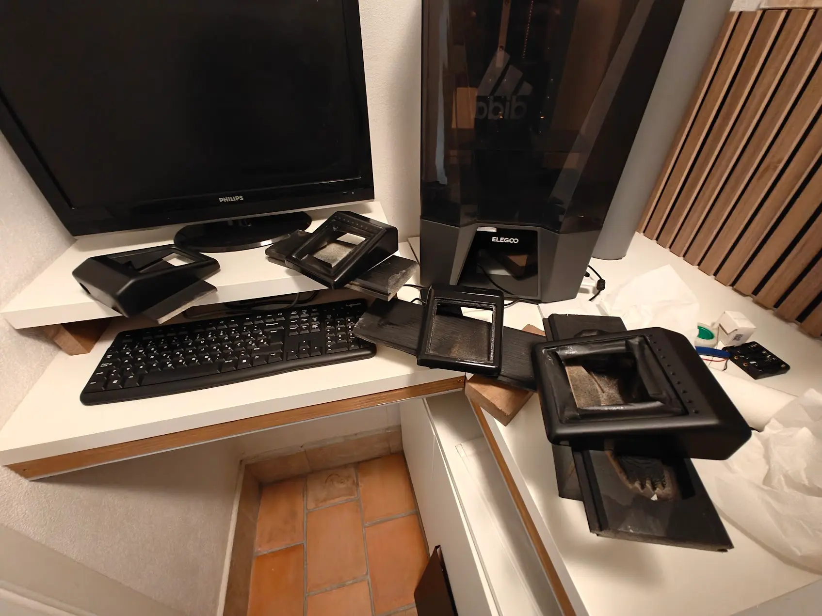 After fresh paint — freshly coated enclosures